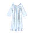thumbnail image 5 of Fnooota Womens Nightgowns, Loose 3/4 Sleeve Cotton Soft Loungewear Sleepshirts Light Blue Size M, 5 of 5