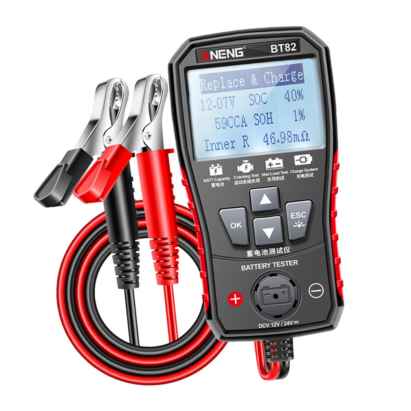 Portable Engine Tester 12V 24V LED Screen Overload Reminder Charging