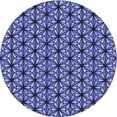 thumbnail image 1 of Ahgly Tapis Rond Lavable en Machine Intérieur Transitionnel Bleu Denim, 5 Pieds Rond, 1 of 7