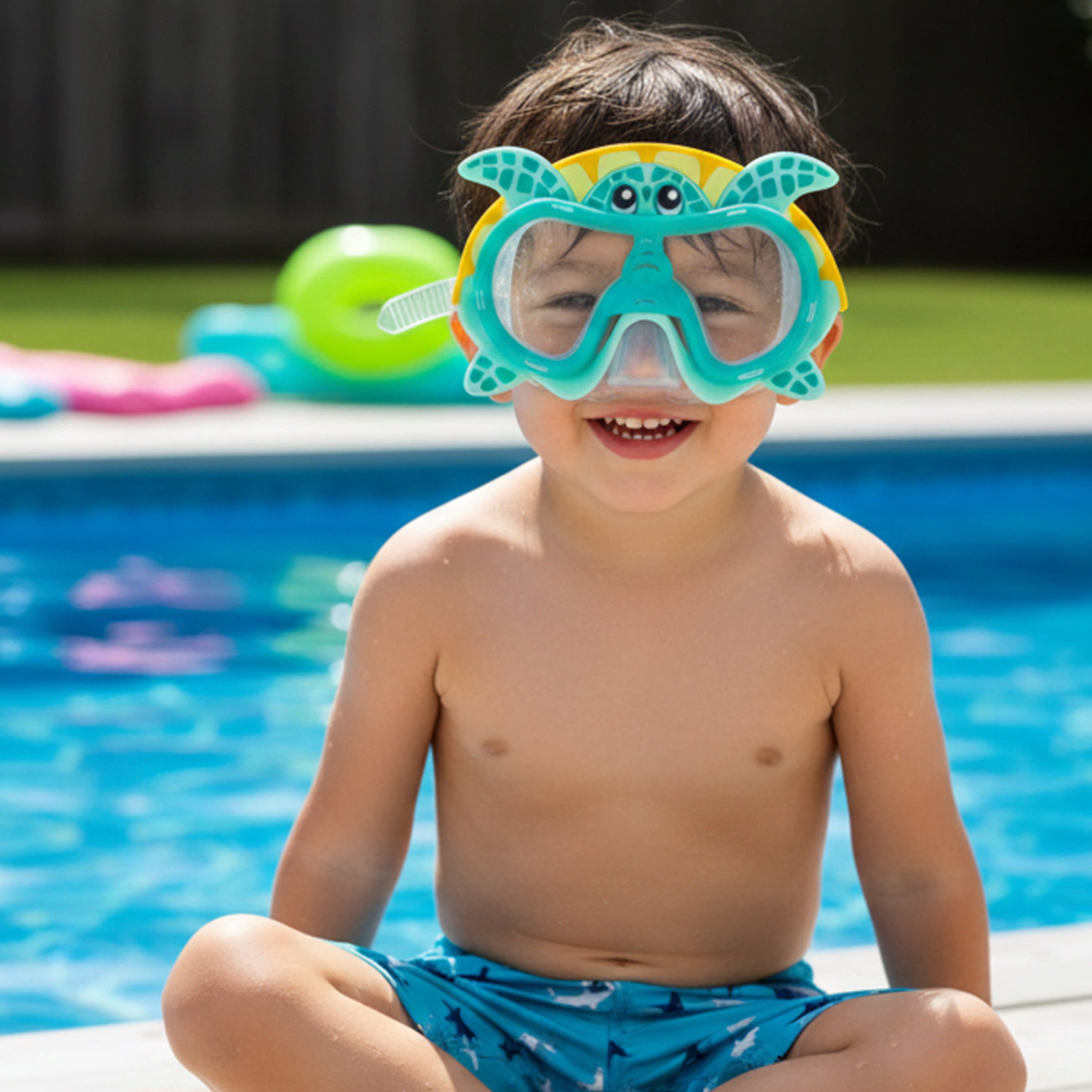 (2 pack) Aqua Dolfino Swim Goggle Mask, Latex-Free, Turtle