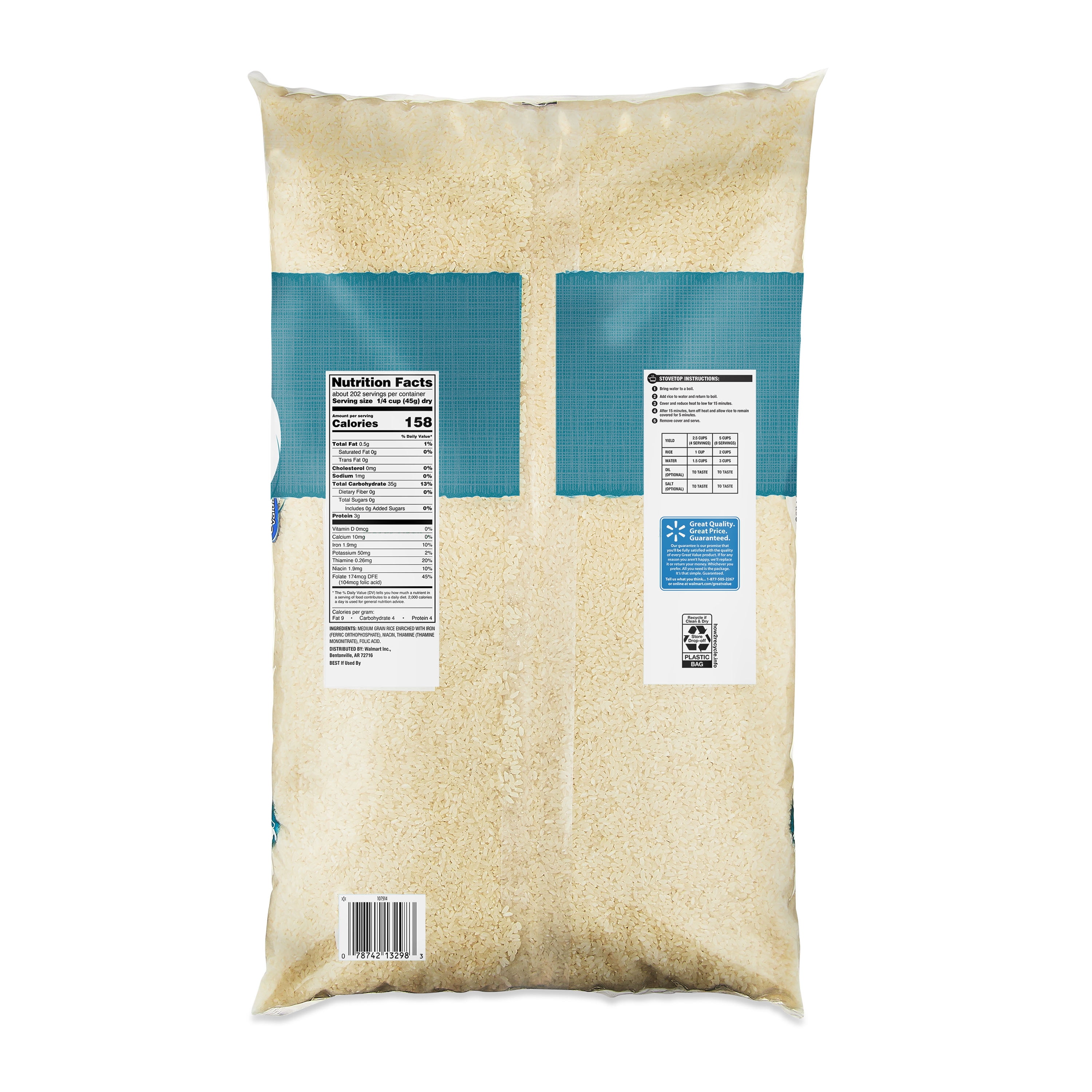 Great Value Medium Grain Enriched Rice, 20 lb