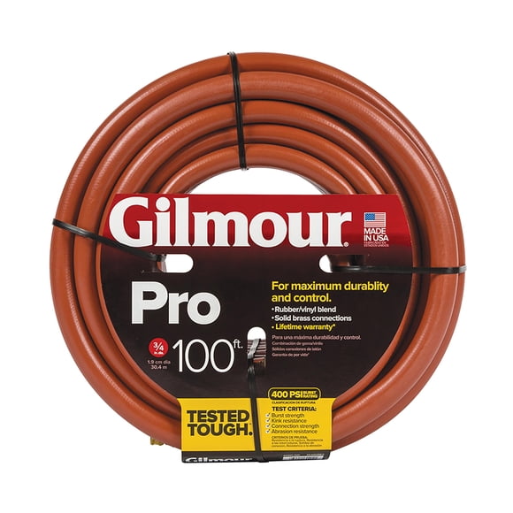 Manguera de Agua Comercial Gilmour Pro 3/4" x 30 m, Resistente y Antienredos, Manguera para Jardín de 30 metros