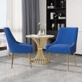 thumbnail image 3 of Home Beyond Velvet Upholstered Wing Back Parsons Chair with Golden Plated Legs, Accent Chairs with Contemporary Design for Living Room, Comfortable Armless Padded Chairs, Set of 2, VC-21B, Blue, 3 of 7