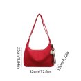 thumbnail image 2 of Crescent Hobo Bag Causal Crossbody Bolso Hombro Gamuza para Mujer Niña () Rojo, 2 of 9