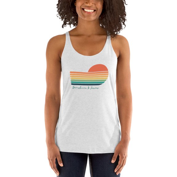 "Sunshine and Jesus" Women's Racerback Tank (XS)