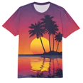 thumbnail image 6 of Youpwaven Men's Hawaii Tropical Graphic T-Shirt, All-over Palm Tree Sunset Print Summer Tee, Casual Short Sleeve Crew Neck Beach Top, Soft Vacation Apparel, 6 of 7