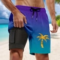 thumbnail image 4 of YAYUBA Swim Trunks Men 7 Inch 2 In 1 Soft Compression Liner Stretchy Quick Dry Breathable High Elastic Waist Board Shorts Comfy Multi Pockets Summer Beach Cruise Water Park, 4 of 4