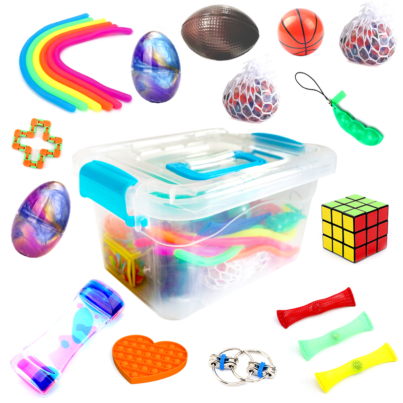 25 Pcs. Stress Relief and Anti-Anxiety Tools Bundle... Sensory Fidget Toys Set