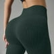 thumbnail image 5 of Pantalones de yoga para mujer, ajustados, de cintura alta, con realce de cadera, a rayas, con rosca, para uso externo., 5 of 7