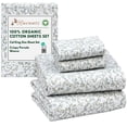 thumbnail image 4 of RUVANTI 100% Organic Cotton Sheets - California king Sheet Sets - 4 Piece Percale Weave Bedding, Crisp, Cooling & Breathable, Soft & Durable, 16" Deep Pocket, Hotel Quality Sábanas - Floral Rush, 4 of 7
