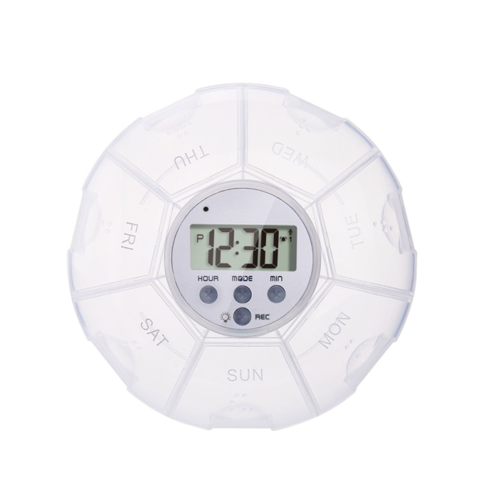 Pristin Storage box,Alarm Clock Timer Pill - Pill Box Alarm Pill Clock Medicine Dispenser Box Alarm Pill Alarm Reminder Convenient Medicine Pill Pill - Medicines Reminder box Medicine Alarm