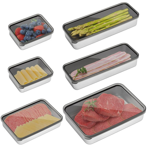 Recipiente de almacenamiento de alimentos Hushee Bacon Cheese, acero inoxidable