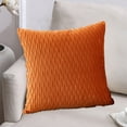thumbnail image 3 of Hwkond Throw Pillows Pillow Case Striped Velvet Upholstered Sofa Living Room Bedroom,Orange, 3 of 5