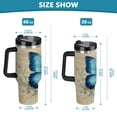 thumbnail image 3 of 30oz insulated car cup with handle and straw suitable for all ages Stainless steel vacuum insulated cup. Blue Butterfly and Music Notes, 3 of 10