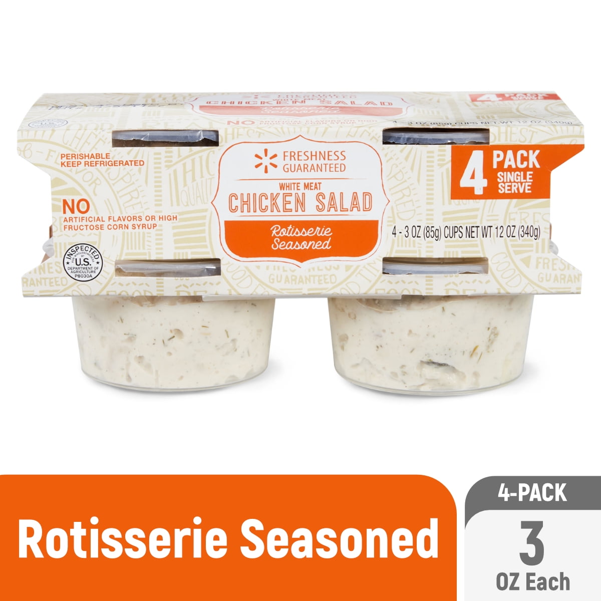 Freshness Guaranteed Rotisserie Seasoned White Meat Chicken Salad, 4 count, 3 oz each