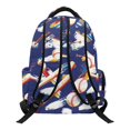 thumbnail image 2 of FUIALDOLG Baseball Bat Ball Print Kids Backpack with Large Capacity, Breathable Strap Front Pocket 17 Inch School Bookbag for Sports Travel, 2 of 9