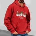 thumbnail image 2 of BiZtdJrK Novelty Graphic Hoodie Sweatshirt for Men Cute Santa Printed Long Sleeve Pullover Sweatshirts Drawstring Funny Xmas Hooded Shirts with Pocket Red XL, 2 of 5