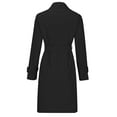 thumbnail image 5 of Niaviben Women's Long Trench Coat Double Breasted Trench Coat Women Windproof Jacket Women's Coats Women Jacket Women's Jacket Trench Coat Women Black L, 5 of 6