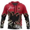 thumbnail image 2 of Sudadera con capucha con la bandera de Albania y el mapa del país albanés para hombres y mujeres, sudadera con estampado 3D, sudadera de manga larga, sudadera informal de gran tamaño estilo hip hop, 2 of 4