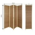 thumbnail image 3 of Hofitlead 4 Panel Bamboo Room Divider, 6 FT Tall Folding Privacy Screen, Portable Freestanding Wall Divider for Room,(Brown), 3 of 7