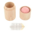 thumbnail image 2 of Wooden Sewing Needle Holder, Large Capacity Portable Pin Cushion with Embroidery , Easy to Carry for Sewing Projects, 2 of 8