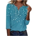 thumbnail image 5 of Babysbule 3/4 Sleeve Floral Printed Thin Button-Down V-neck Blouse & Top, Women's, 5 of 6