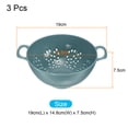 thumbnail image 2 of Uxcell Mini Colander Rice Drain Basket Bowl Fruit Washing Bowl Drain Basket with Handle-Light Blue(3PCS), 2 of 5