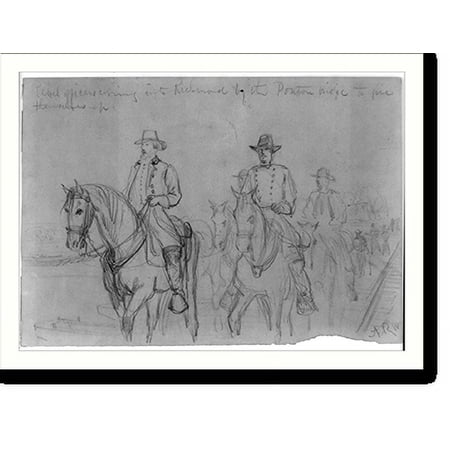 Historic Print, Rebel officers coming into Richmond by the ponton [sic] bridge to give themselves up, 16" x 20"