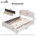 thumbnail image 5 of Bellemave Queen Size Velvet Upholstered Platform Bed with 4 Storage Drawers, Wood Bed Frame with Nailhead Trim Headboard for Bedroom, Guest Room (Beige), 5 of 10