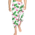 thumbnail image 2 of LA LEELA Men's Bath Trunk Swimwear Sarong Pareo Beach Wrap One Size Snow, Flamingo Summer Vacation Aloha, 2 of 4