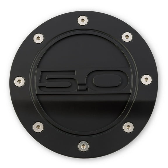 Drake Muscle Cars FR3Z-6640526-5A Fuel Door Comp Series Black with 5.0 Logo