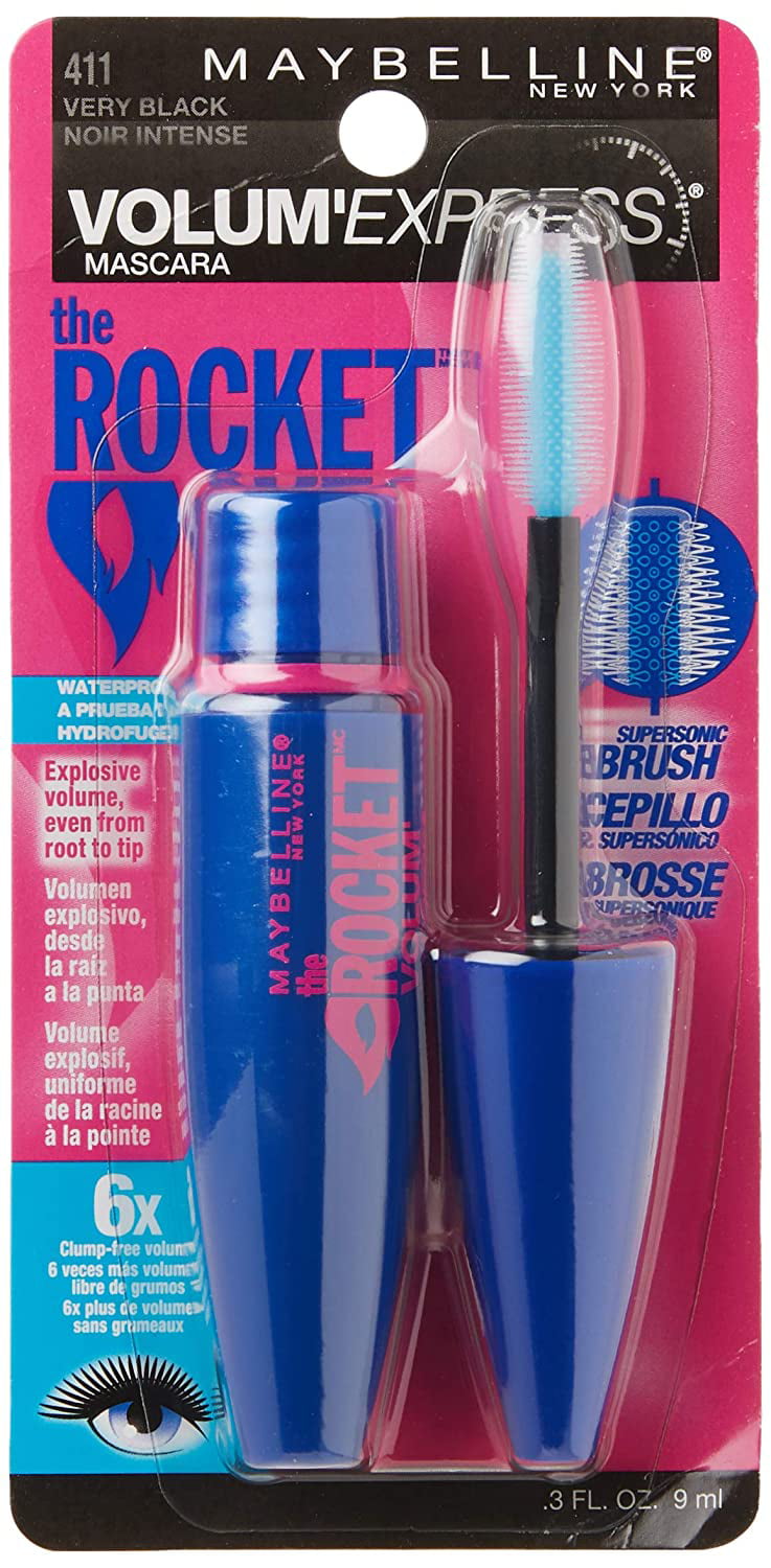 PACK Maybelline Volum' Express The Rocket Washable Mascara, (411) Very Black, .3fl oz - Walmart.com