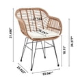 thumbnail image 2 of Manhattan Comfort Antibes 1.0 Steel Rattan 3-Piece Patio Conversation Set with Cushions in Cream, 2 of 5