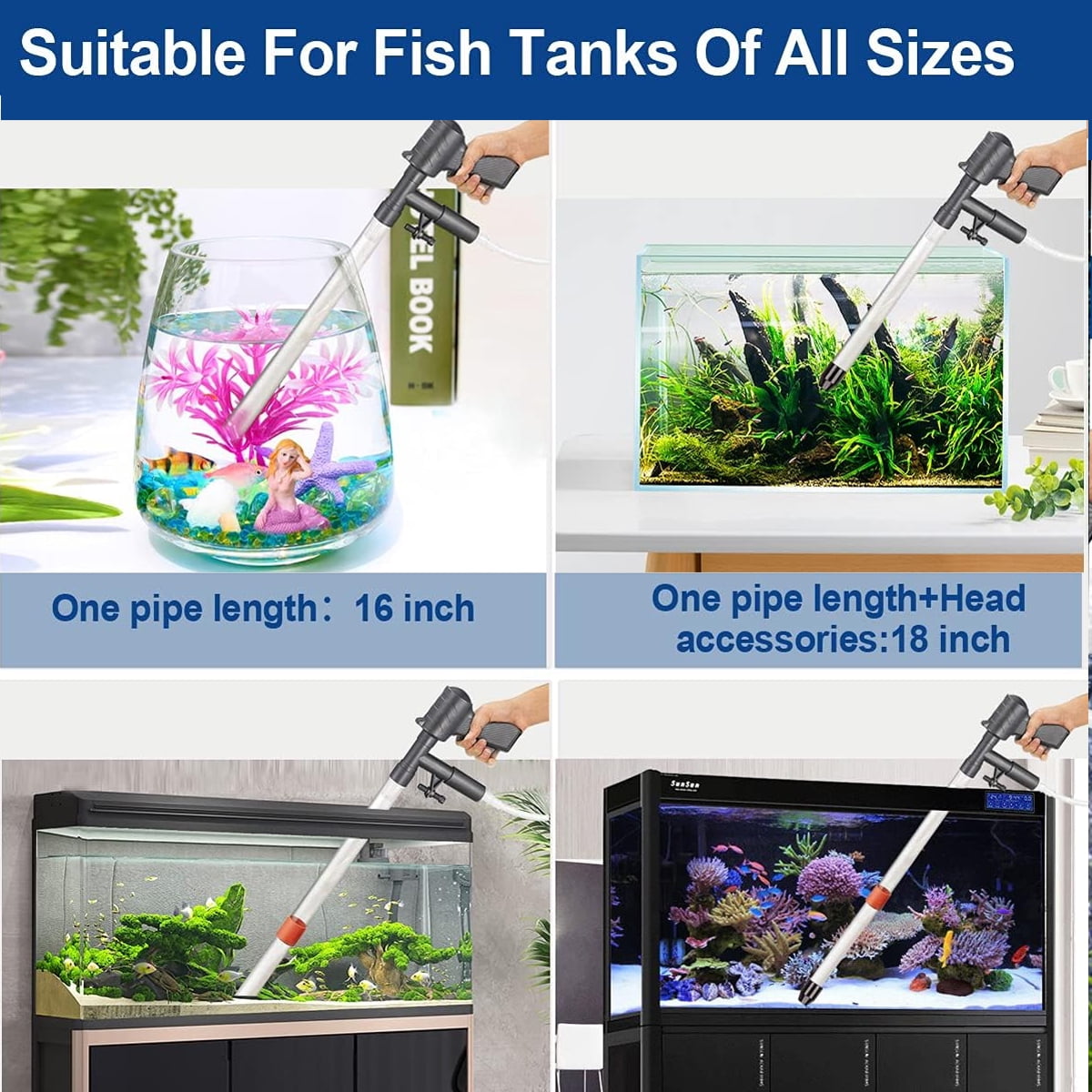 IFCOW 2023 Aquarium Gravel Cleaner Vacuum Fish Tank Vacuum Cleaner Tools Gravel Sand Siphon Vacuum Cleaner