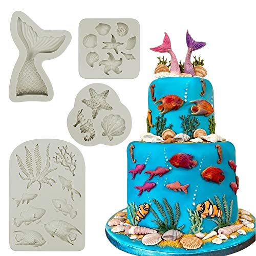 Mermaid Swimming Silicone Mold Candy Fondant Cake Choclate Decorating HICA