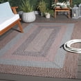 thumbnail image 4 of SAFAVIEH Braided Kent Geometric Machine Washable Reversible Area Rug, Brown/Gray Pink, 6' x 9', 4 of 18