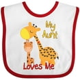 thumbnail image 3 of Inktastic My Aunt Loves Me Giraffe Boys or Girls Baby Bib, 3 of 4