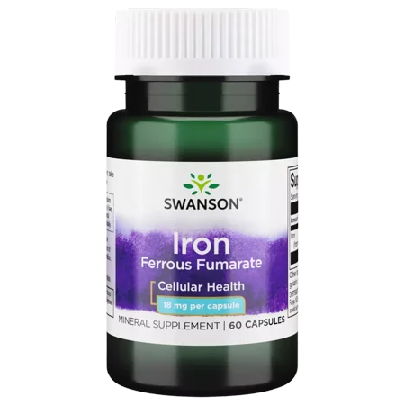 Swanson Iron Ferrous Fumarate 18 mg 60 Capsules