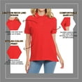 thumbnail image 4 of Basico Red Polo Collared Shirts For Women 100% Cotton Short Sleeve Golf Polo Shirts For Women and Juniors, 4 of 6