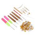 thumbnail image 2 of Dreadlocks Crochet Hook Set, Simple Operation Versatile Dreadlocks Jewelry Rings Set Beautiful Bamboo Alloy Cypress  For Daily Use For Men Women Gold, 2 of 8