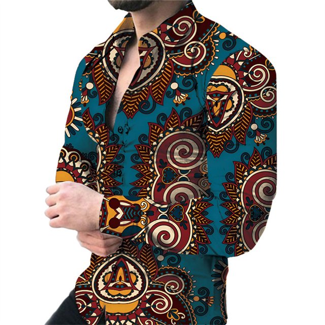 Chemise pour Homme Rétro Street 2024 Printemps/été Automne/hiver Mode Chemise pour Homme Imprimée 3D Manches Longues Haut à Boutons
