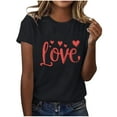 thumbnail image 5 of VKOYWKM Womens Valentine T Shirts Romantic Love Heart Graphic Tee Tops Short Sleeve Casual Crew Neck Love Heart T-Shirts Happy Valentines Day Shirts, 5 of 6