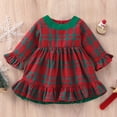 thumbnail image 5 of UACY Baby Christmas Kids Girls Boys Clothes Outfits Toddler Girls Christmas Fashion Long Sleeve Plaid Prints Princess Dress Xmas Party Ruffles Dresses(Red,18-24 Months), 5 of 9