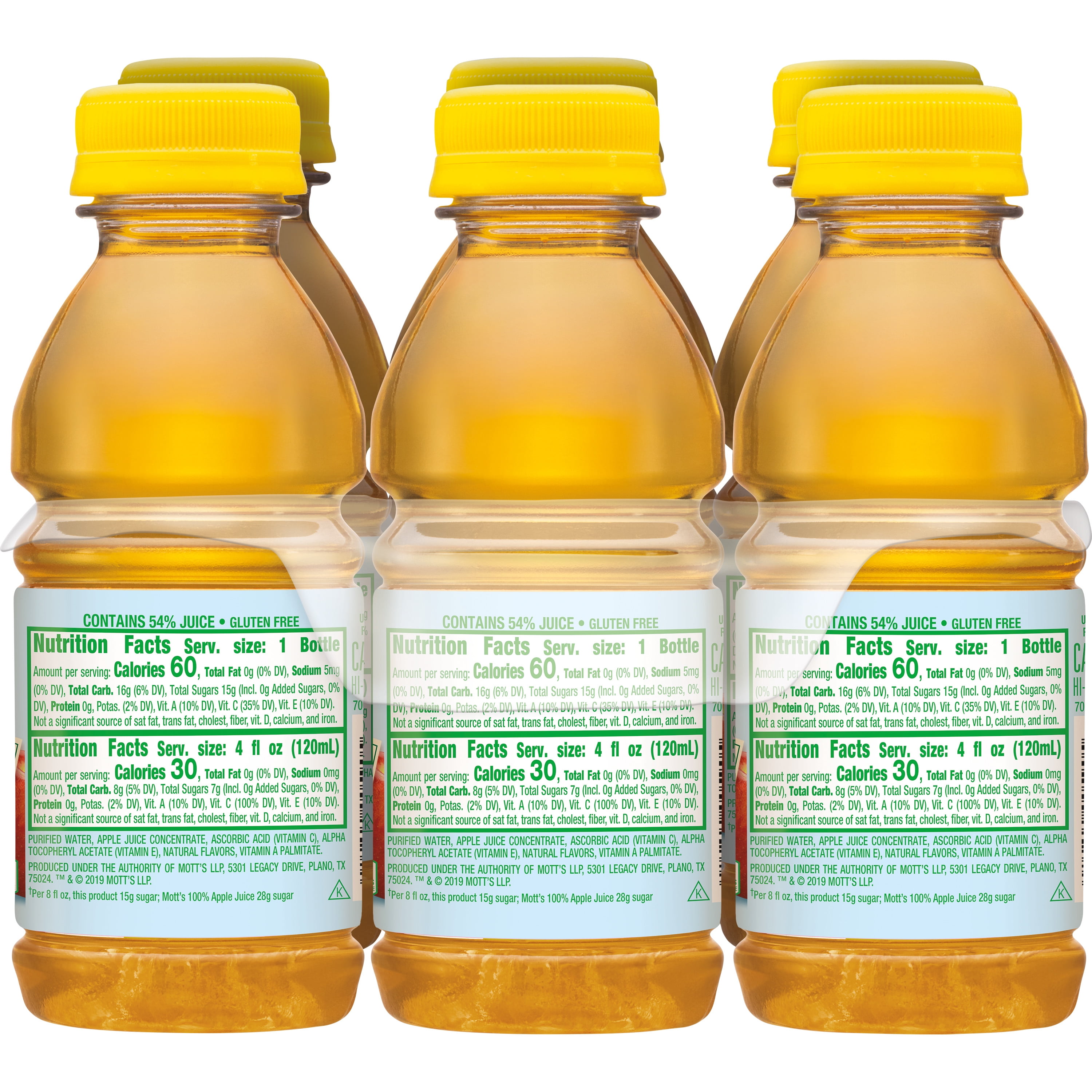 (4 pack) Mott's for Tots Apple Juice, 8 fl oz, 6 Count Bottles