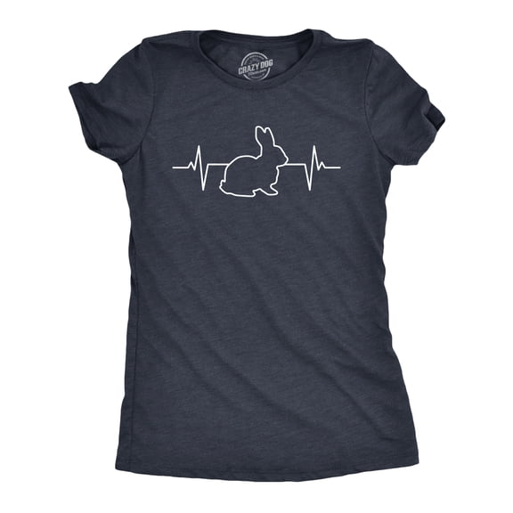 Womens Rabbit Heart Beat T Shirt Funny Cool Easter Bunny Pulse Monitor Tee for Ladies Womens Graphic Tees