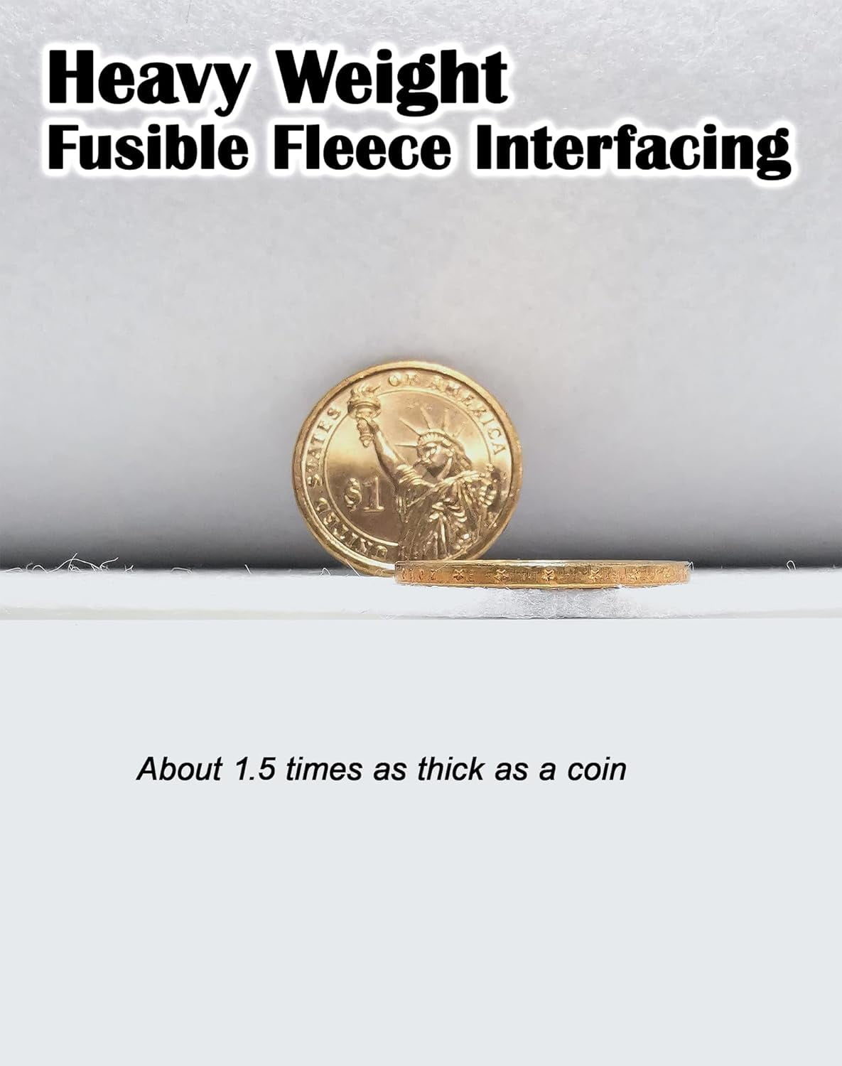 Fusible Fleece Interfacing, One-Sided Loft Fusible Fleece for Sewing, Quilting, Crafts, Clothing, Bags (12 Inches x 5 Yard) Heavy Weight, Easy Iron-On Application, Enhanced Projects