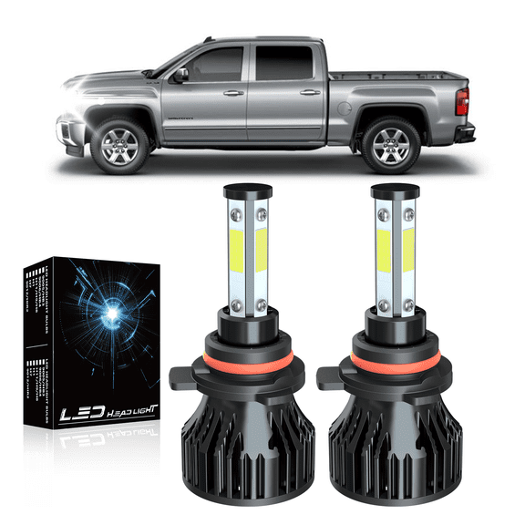For GMC Sierra 1500  2014 2015  LED Headlight Bulbs 9012 High Low Beam 2pcs