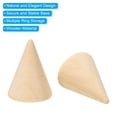 thumbnail image 4 of Uxcell 25x20mm Natural Wood Cone Ring Holder, 10 Pack Finger Jewelry Display Stand Organizer Unpainted Wooden Cones, 4 of 5