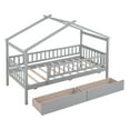 thumbnail image 3 of Holaki Twin Size House Bed with Storage Drawers for Kids, Gray, 3 of 7