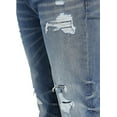 thumbnail image 4 of Damaged Blue Tapered-Fit Destructed Jeans Damaged Blue 46 x 28, 4 of 8